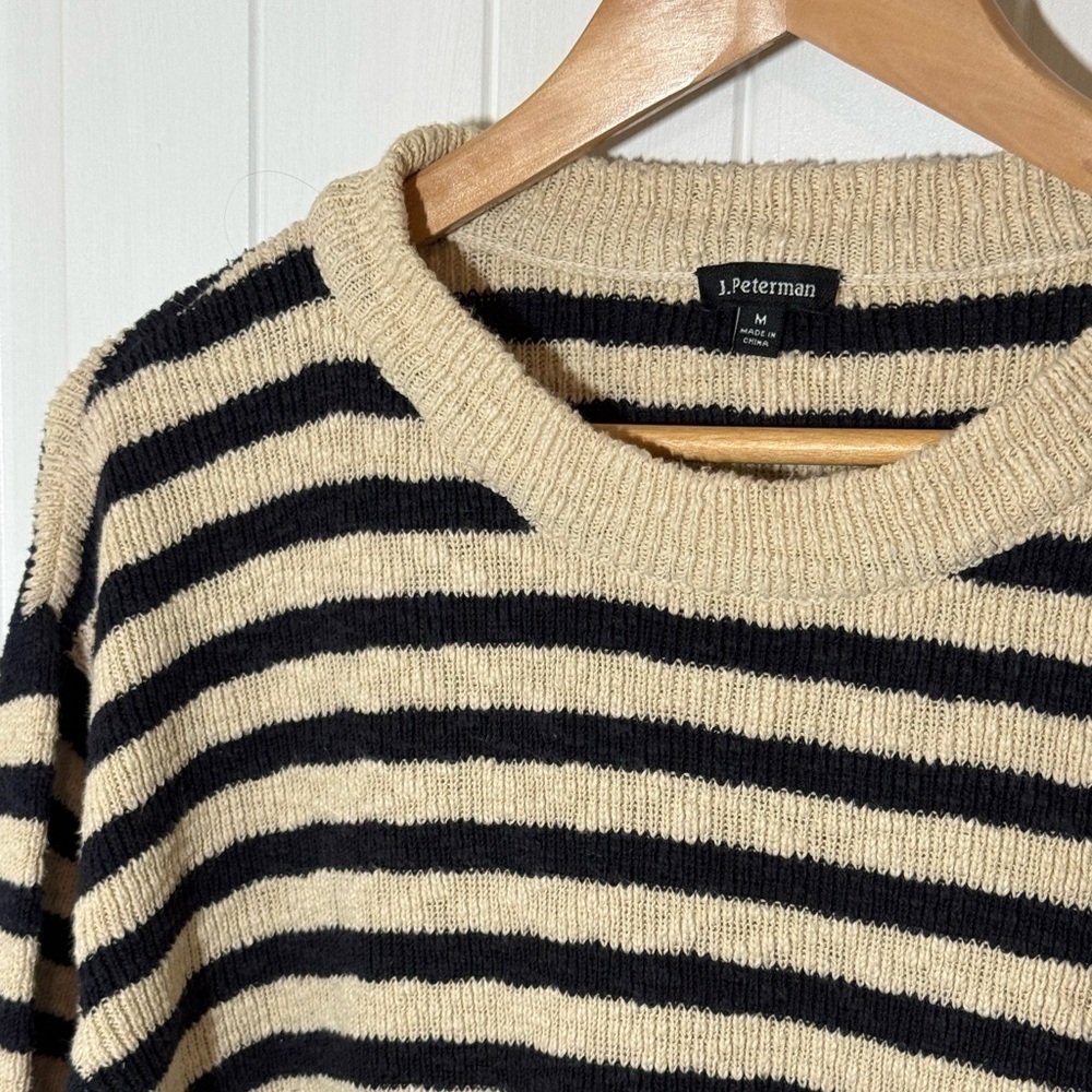 J. Peterman Beige and Black Knit Pullover - Picture 4 of 7